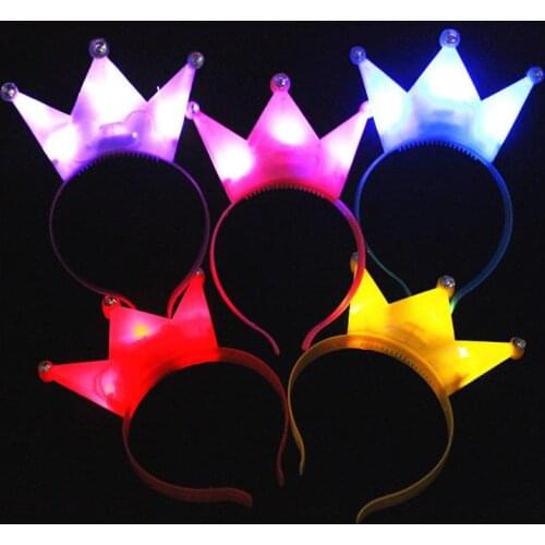 LED Crystal Crown Headbands Light Up Party Rave Fancy Dress Costume Light Up Brithday Hen Party Flashing Headbands Christmas hot