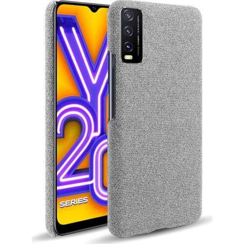 Cloth Cases For Vivo Y20 Case V2029 Slim Retro Cloth Hard Phone Cover For Vivo Y20 Y20i 6.51" V2027 V2032 Coque Funda Capa