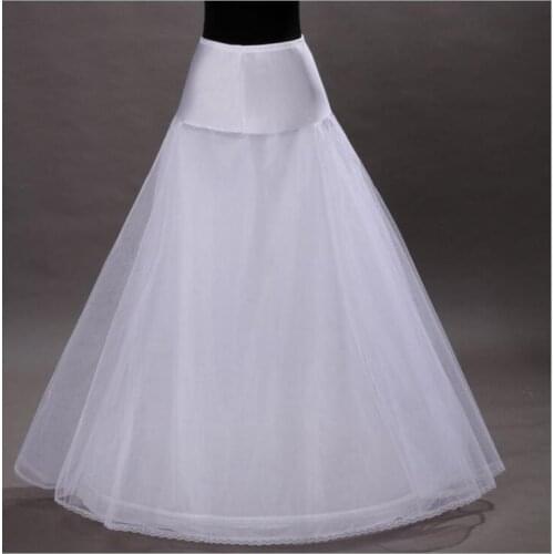 Three Layers Hoop-less White Bridal Petticoats A Line Wedding Prom Evening Dress Slip Petticoat Wedding Bridal Accessories