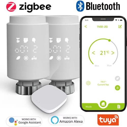 Tuya Smart Radiator Thermostat with Zigbee Hub,Programmable Warm Floor Thermostat Temperature Controller Work with Alexa,Google