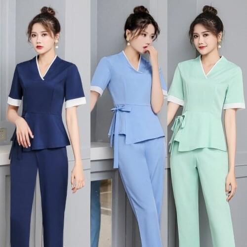 Spa Uniform Beauty Salon For The Cosmetologist Thai Massage Smocks For Work Beauty Uniforms Foot Bath Technician Costume AS179