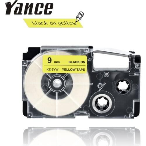 Yance 9mm XR-9YW XR 9YW Black on Yellow label tape Compatible for Casio EZ label maker printer ribbon KL-60-L KL-120L KL-60SR