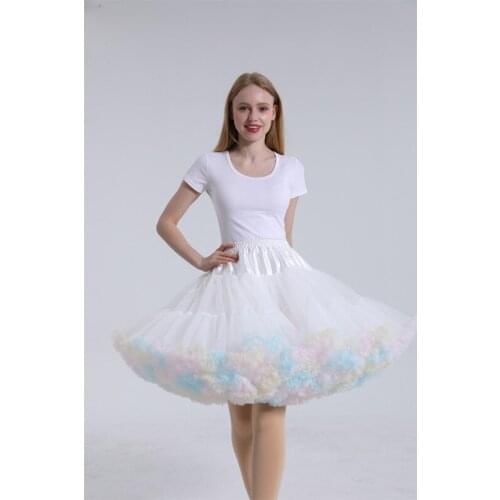 White Puffy Women Petticoat 55cm Skirt Length Sexy Tulle Skirt Wedding Accessories