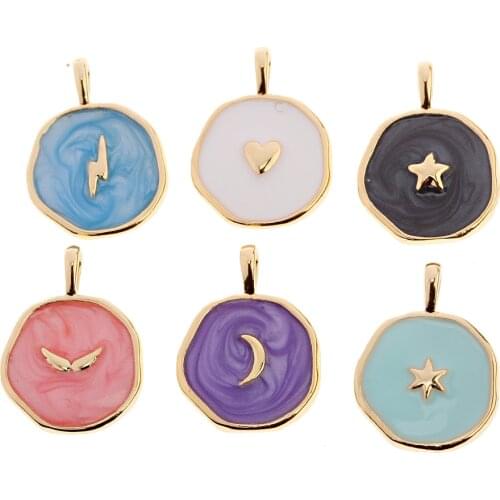 DIY Jewelry Heart Shaped Moon Alloy Pendant Handmade Supplies Necklace Bracelet Metal Copper Womens Cute Fashion Accessories