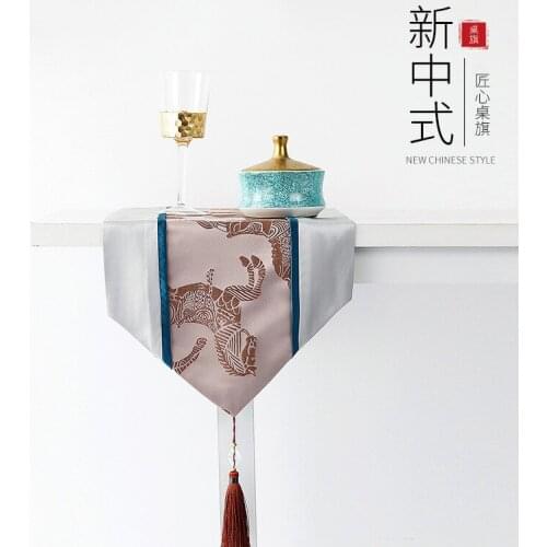Horse Pattern Jacquard Table Runner Classical New Chinese Style Table Flag High-grade Patchwork Tabel Cover Dining Table Cover