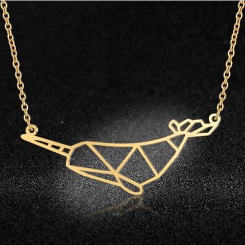 100% Stainless Steel Narwhal Fashion Necklace for Women Unique Design Pendant Necklaces Wedding Party Necklaces Special Gift