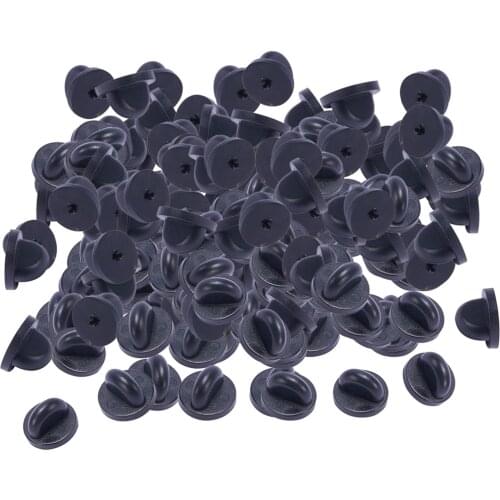 200 Pieces Safety Brooch Lock PVC Rubber Pins Back Button Buckle Clasps for Pin Brooch Base Uniform Badge Jewelry Accessories