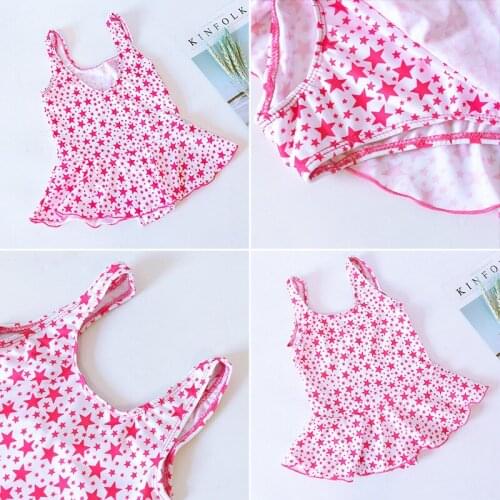 2021 New Fashion One-piece Girls Swimwear Cute Floral 1-9 Year Old Female Baby Swimming Pool Swimwear