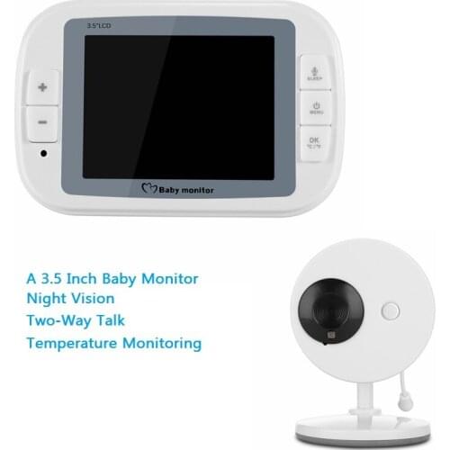 3.5 Inch Wireless Baby Monitor Support VOX Two-Way Audio Night Vision Temperature Monitoring