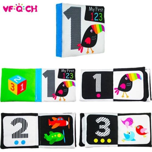 4pcs/set Soft Baby Cloth Book Newborn My First Reading Toys Infant Early Education English Book Black White Baby Book 0-12 Month