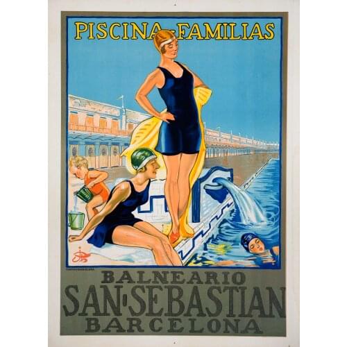 400X300MM PiscinafamiliasBarcelona jumbo fridge magnet SFM-0578