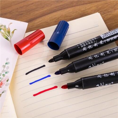 5pcs Permanent Paint Marker Pen Oily Waterproof Black / Red / Blue Pen for Tyre Markers Quick Drying Ultra-large Capacity
