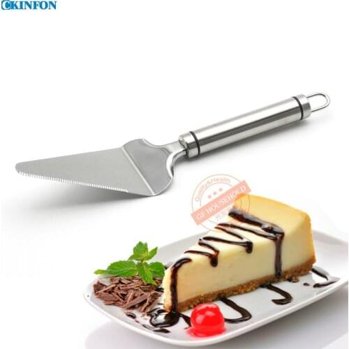 50Pcs/Lot BP1005 Stainless Steel Cake Shovel Pizza Serrated Knife Pizza Cheese Pancakes Bakeware Knife