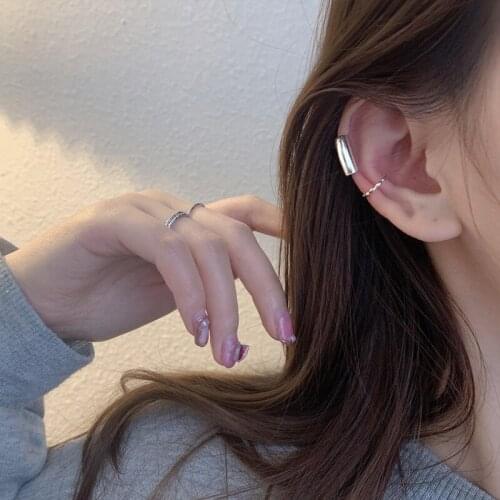 Bamboo Clip Earrings Circle For Women No Pierced Korea Fashion Simple Vintage Design Student Girl Birthday Jewelry Gift BOYULIGE