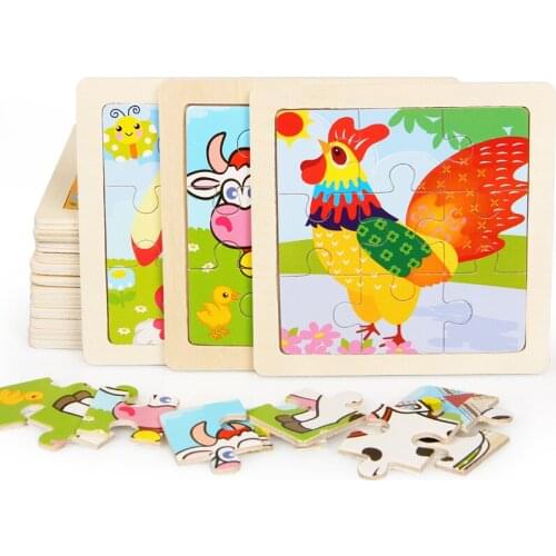 Wooden Puzzle Jigsaw Toys For Children Wood Animal Puzzles Intelligence Kids Early Educational Toys Juguetes Boy Toys BK50PT
