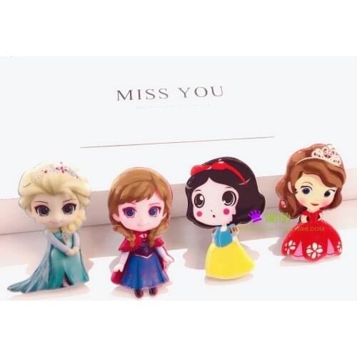 Disney new elsa doll accessories Snow White Princess Anna Sophia press clip childrens hairpin acrylic hair accessories