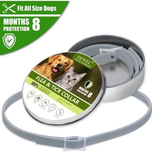 Dewel Anti Flea Ticks Insect Mosquitoes Waterproof Long Lasting 8 Months Protection Dog Collar Custom Puppy Cat Pet Collars