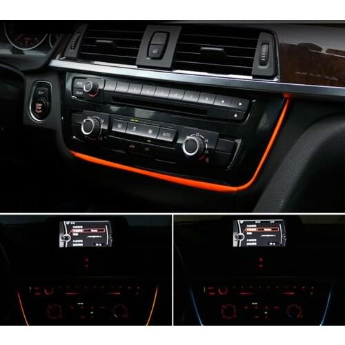 For BMW 3 & 4 Series F30 M3 M4 LCI Radio Trim LED Dashboard Center Console AC Panel Light Blue Orange 2 Color Atmosphere Light
