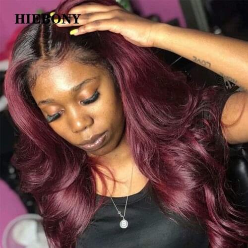 Ombre 1B99J Wave Lace Front Human Hair Wigs with Baby Hair 1B99J Body Wave 13x6 Lace Front Wigs Bleached Knots for Black Women