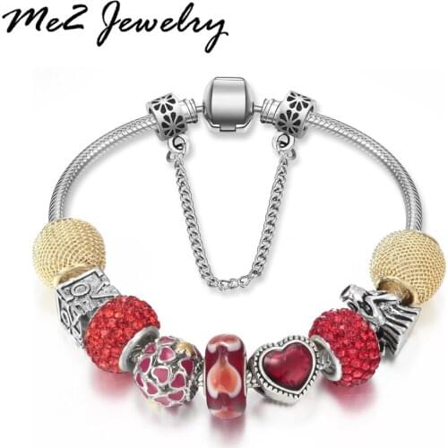 European Style Silver Plated Charm Bracelet fit Original Bracelet Women DIY Bracelets Murano Glass Beads