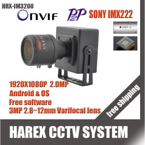 H.265/H.264 FH8852+4653 4MP mini IP Camera ONVIF 2.8-12mm manual varifocal zoom lens Plug and Play With bracket POE 48V audio