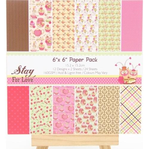 KLJUYP 12 Sheets Stay For Love Scrapbooking Pads Paper Origami Art Background Paper Card Making DIY Scrapbook Paper Craft