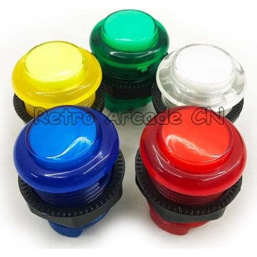 2PCs/Lot 28mm Illuminated LED Push Button Transparency Screw Arcade Button with Microswitch for Arcade Games Accessory