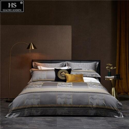 Mountains Retro Lines Design 4Pieces Yarn Dyed Jacquard Bedding Sets BedLinen Queen King Size Duvet Cover Pillowcase Bedsheet