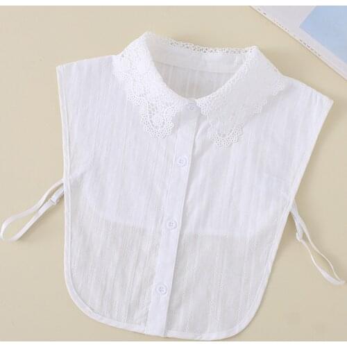 Korean White Fake Collar for Women Ladies Solid Color Removable Lapel Detachable Collars Half Shirt Blouse Female False Collars