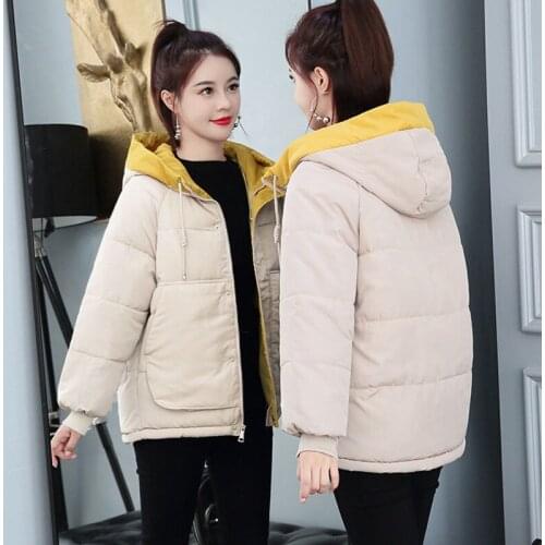 Short Down cotton coat Womens Winter Jacket Coats Korean Bread coat Loose Thick Warm Cotton coats Plus size Parka Overcoat 90kg