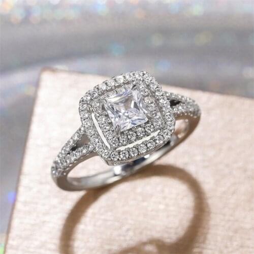 CAOSHI Trendy Gorgeous Wedding Jewelry Ring for Women Modern Elegant Female Shiny Zirconia Engagement Accessories Proposal Ring