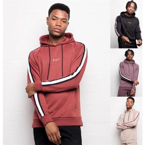 Men fitness bodybuilding Article sleeve spell sweatshirt Hoodie Gyms workout Hooded jacket male Joggers Sportswear TOP clothing