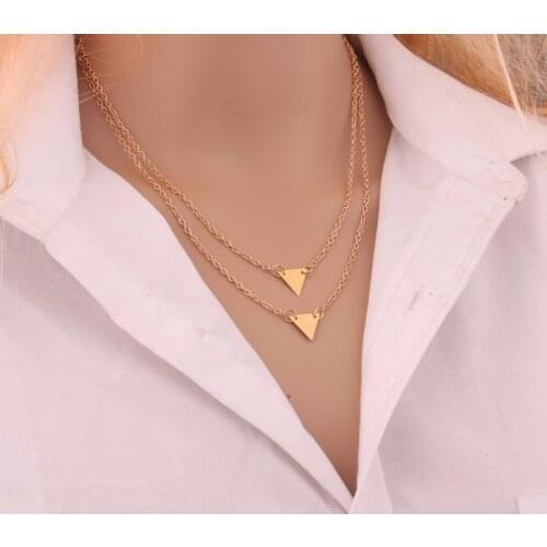 N178 Hot Fashion simple Triangle pendant necklace For Women Jewelry Accessories Wholesale Cheap free shipping