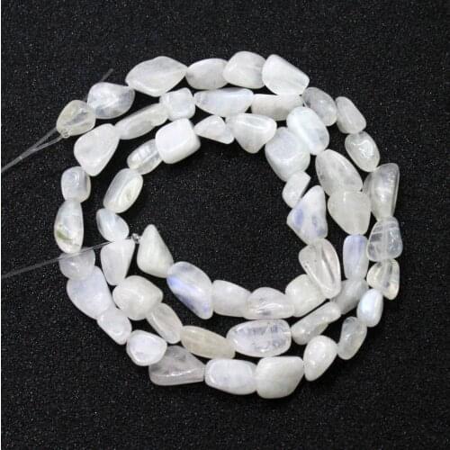 Wholesale Irregular Gravel Shape Natural White Moonstone Stone 5-8 mm Beads For Jewelry Making DIY Bracelet Necklace 15'' 52PCS