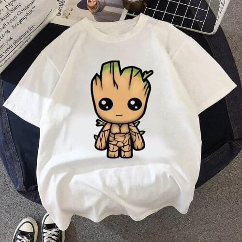 2021 New T-shirt Cute Bady Groot Printed Tops casual women Tshirt Tee Funny Fashion Vogue Cartoon Anime T Shirt short sleeve