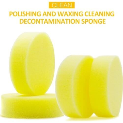 New Durable Round Yellow Wax Sponges Shoes Polish Sponge Marbles Wax Foam Sponges Glasses Floors Wax Sponge Clean Supplies