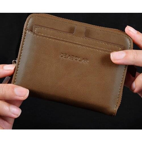 New Wallet Leather Wallet Mens Short Wallet Hot Sale Retro Multi-card Short Wallet Multifunctional PU Waterproof Wallet