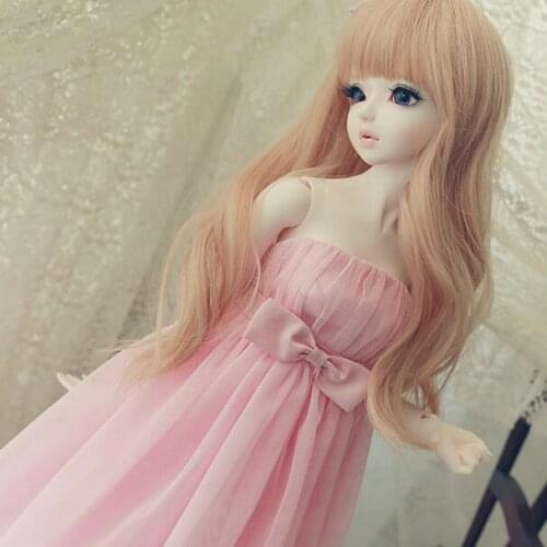 NEW Handmade Pink/Blue/Red/Light pink Bowknot Strapless Skirt 1/3 1/4 SD MSD BJD Doll Clothes