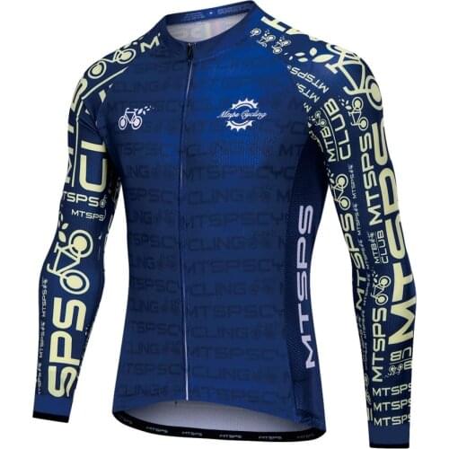 Autumn Men’s Long-sleeved Cycling Jersey Fashion Printed Breathable Quick Dry Zipper Open Bike Clothing Jackets Plus Size
