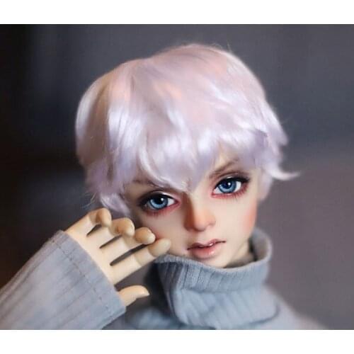 BJD Doll Wig suitable for 1-3 1-4 imitation mohair pure white juvenile wig doll accessories