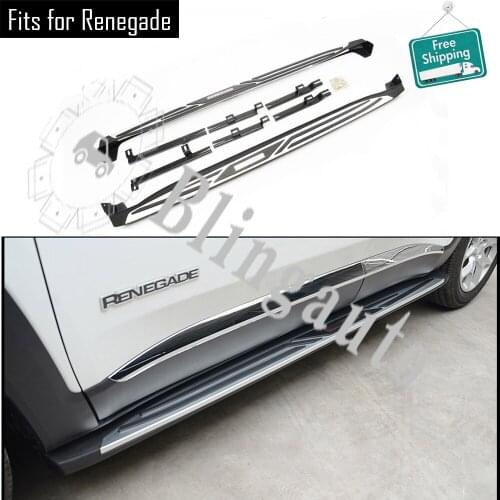 Fits for Jeep Renegade 2015-2020 2Pcs left right running board side steps nerf bar car pedal side stairs