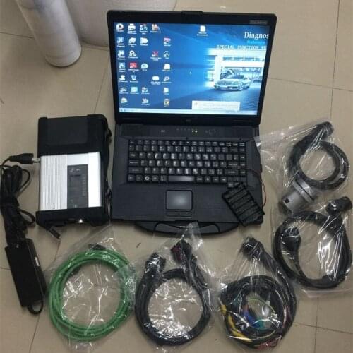Star mb multiplexer c5 diagnosis with software 2020.12 super ssd Notebook cf52 laptop 4G ready to work 12v 24v