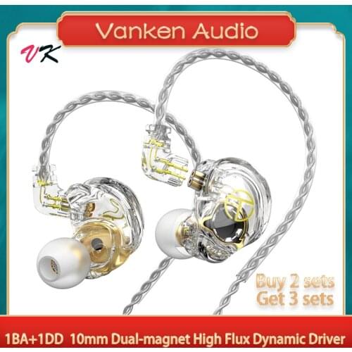 TRN ST2 1BA+1DD In Ear HiFi Sports Earphone With Mic Audiophile-grade Cable Headphone Headset MT1 ST1 CVJ CSK
