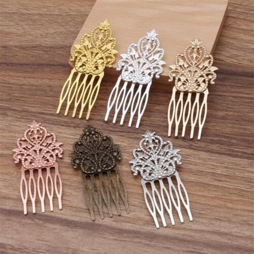 2017 Vintage 5 Teeth Comb Hair Jewelry Charm Women Flower Hairpin Hairclips Barrettes Retro Fashion Hair Wear