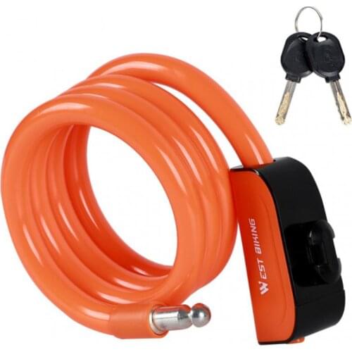 WEST BIKING Bike Lock Anti Theft Security Bicycle Accessories Key Cable Lock MTB Road Bike Motorcycle Cycling Lock High Quality