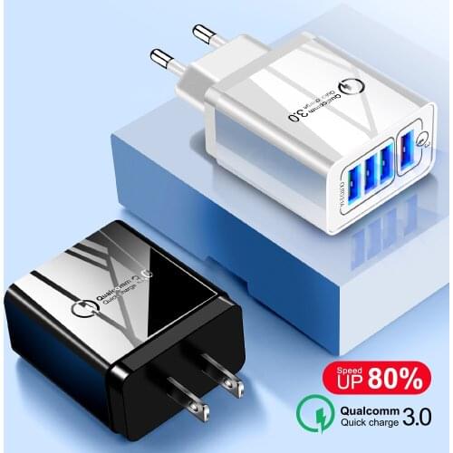 USB Charger Quick Charge 3.0 For iphone Samsung Tablet Portable Charger Mobile Phone Chargers Fast Charger US EU UK Plug Adapte