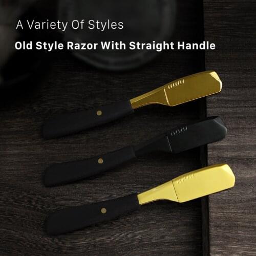 1pc Straight Handle Barber Razor Haircut Beard Eyebrow Shaving Tool Zinc Alloy Manual Depilation Hairdresser Cutter Holder G0809