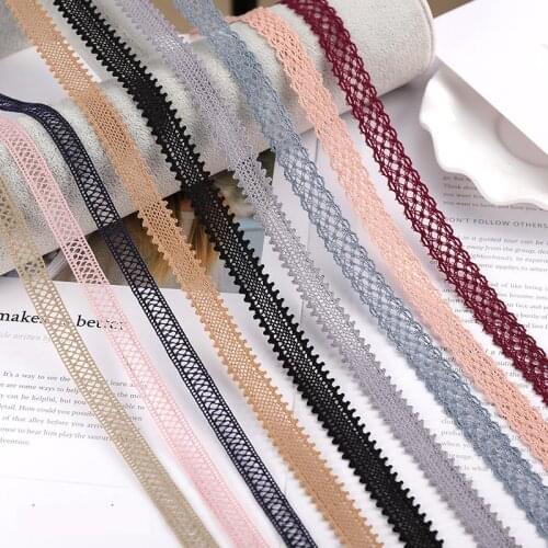 10mm 14mm 2m/lot Hollow Out Lace Ribbon Handmade Bow Clavicle Chain Jewelry Gift Wrapping Accessories Diy Cotton Thread Ribbon