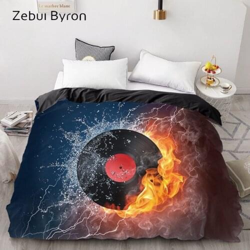 3D HD Digital Print Custom Duvet Cover,Comforter/Quilt/Blanket case Black record,Bedding 220x240/200x200/Queen/King