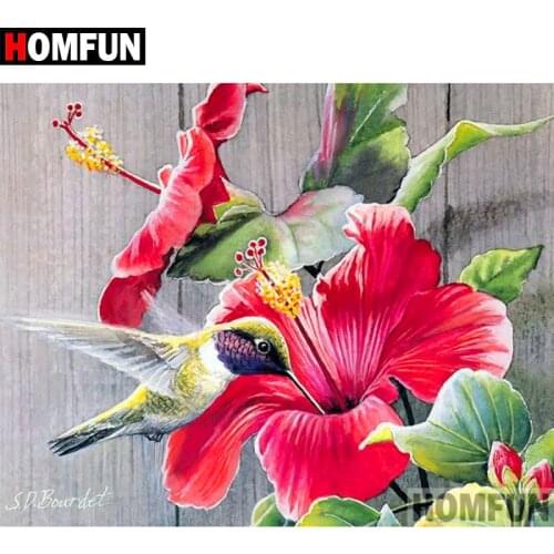 HOMFUN Full Square/Round Drill 5D DIY Diamond Painting "Hummingbird" Embroidery Cross Stitch 5D Home Decor Gift A09248
